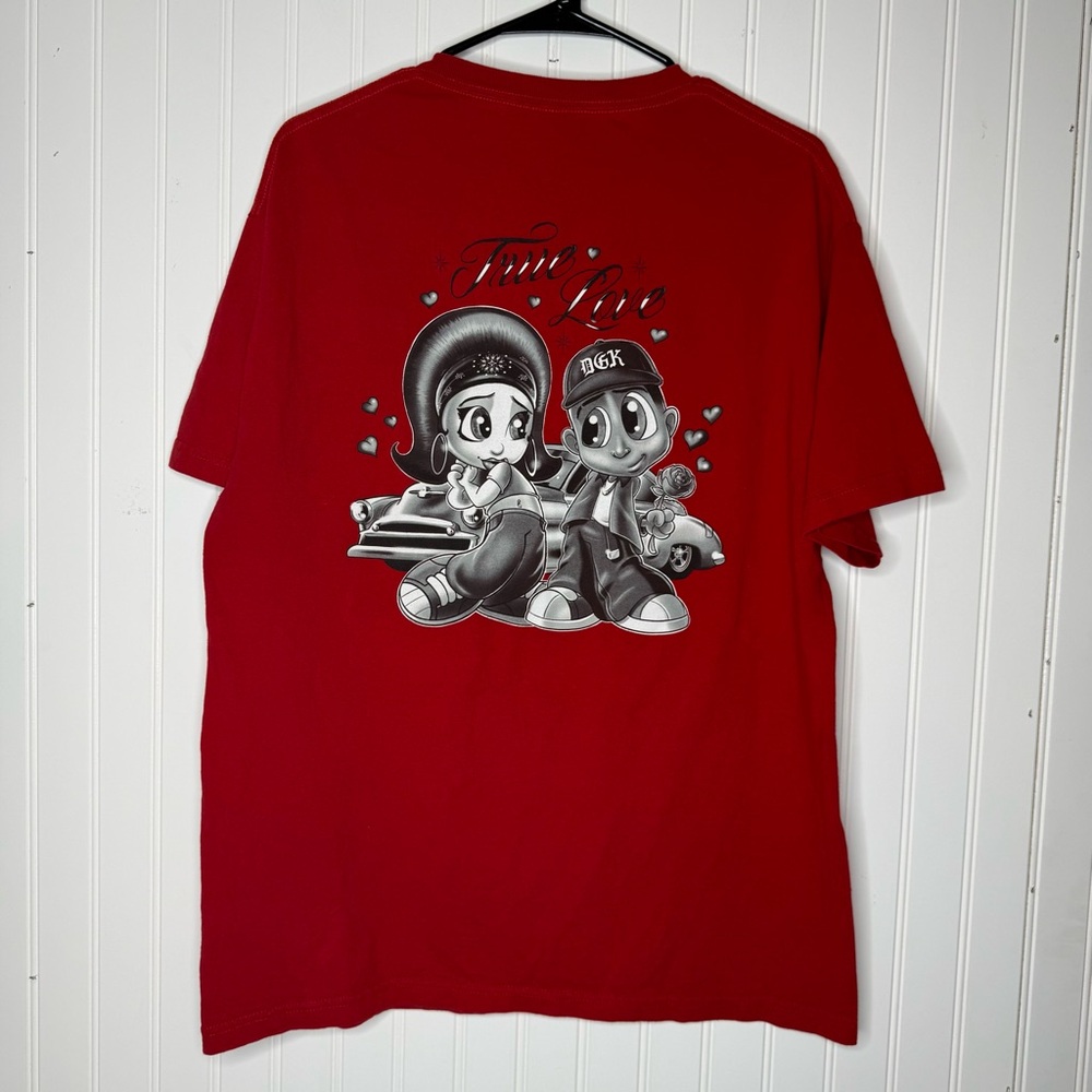 DGK Fool For You Red T-Shirt Size Large
